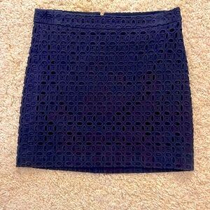 J.Crew Navy Eyelit Skirt - Like NEW!